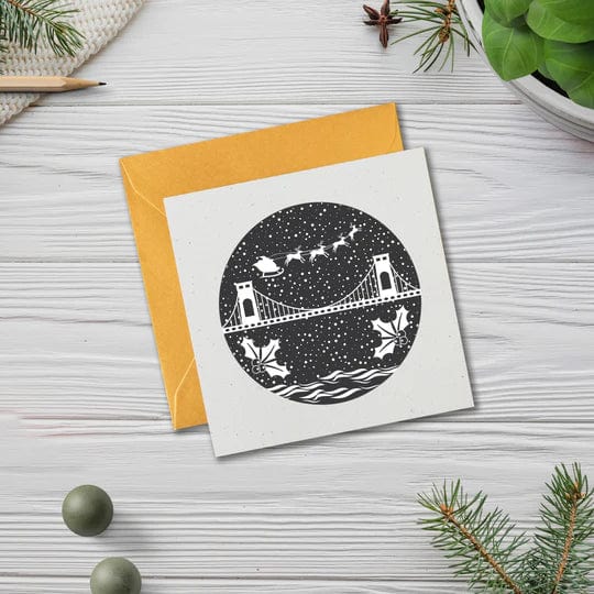 Greetings Card 148MM X 148MM Bristol Suspension Bridge | Christmas Card homeware shops bristol gift shops bristol Susan Taylor Design