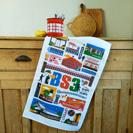 Tea Towel BS3 Tea Towel homeware shops bristol gift shops bristol Susan Taylor Design