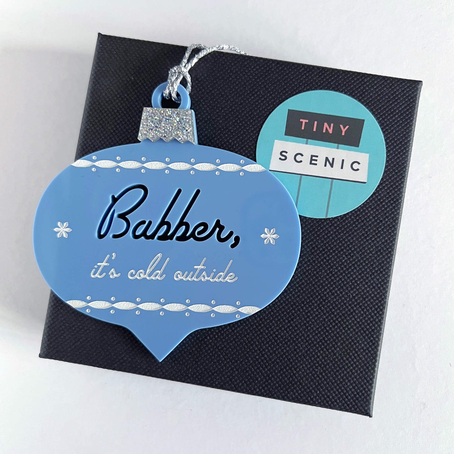Bauble Blue Babber it's Cold Outside' Bristol Bauble homeware shops bristol gift shops bristol Tiny Scenic