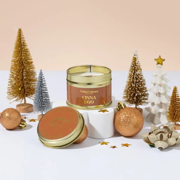 Christmas Candles Cinnaboo Christmas Candle Tins (Various Scents) homeware shops bristol gift shops bristol Tribal Unicorn