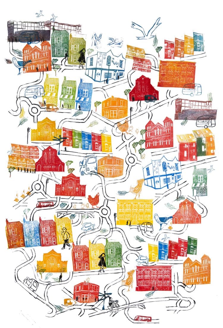 Print A3 The Singing Springing Lark in Easton, Giclee Print homeware shops bristol gift shops bristol Victoria Wilmott