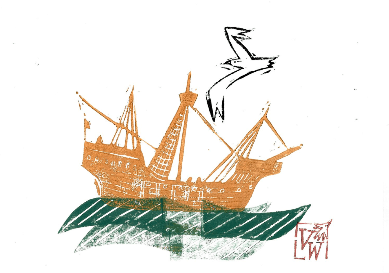 Print A5 The Matthew, Original Linocut Print homeware shops bristol gift shops bristol Victoria Wilmott