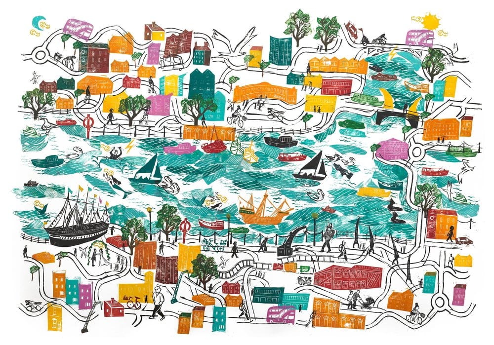 Print The Little Harbour Mermaid, Giclee Print homeware shops bristol gift shops bristol Victoria Wilmott