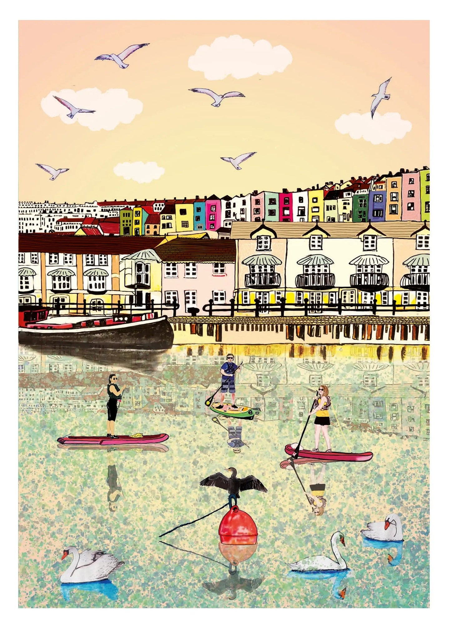 Greeting & Note Cards Paddle Boarding Greetings Card homeware shops bristol gift shops bristol Wild Flower Cards