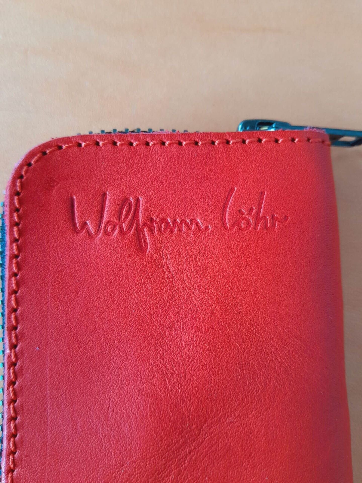 Purse / Wallet Red Leather Zip Card Purse (various colours) homeware shops bristol gift shops bristol Wolfram Lohr