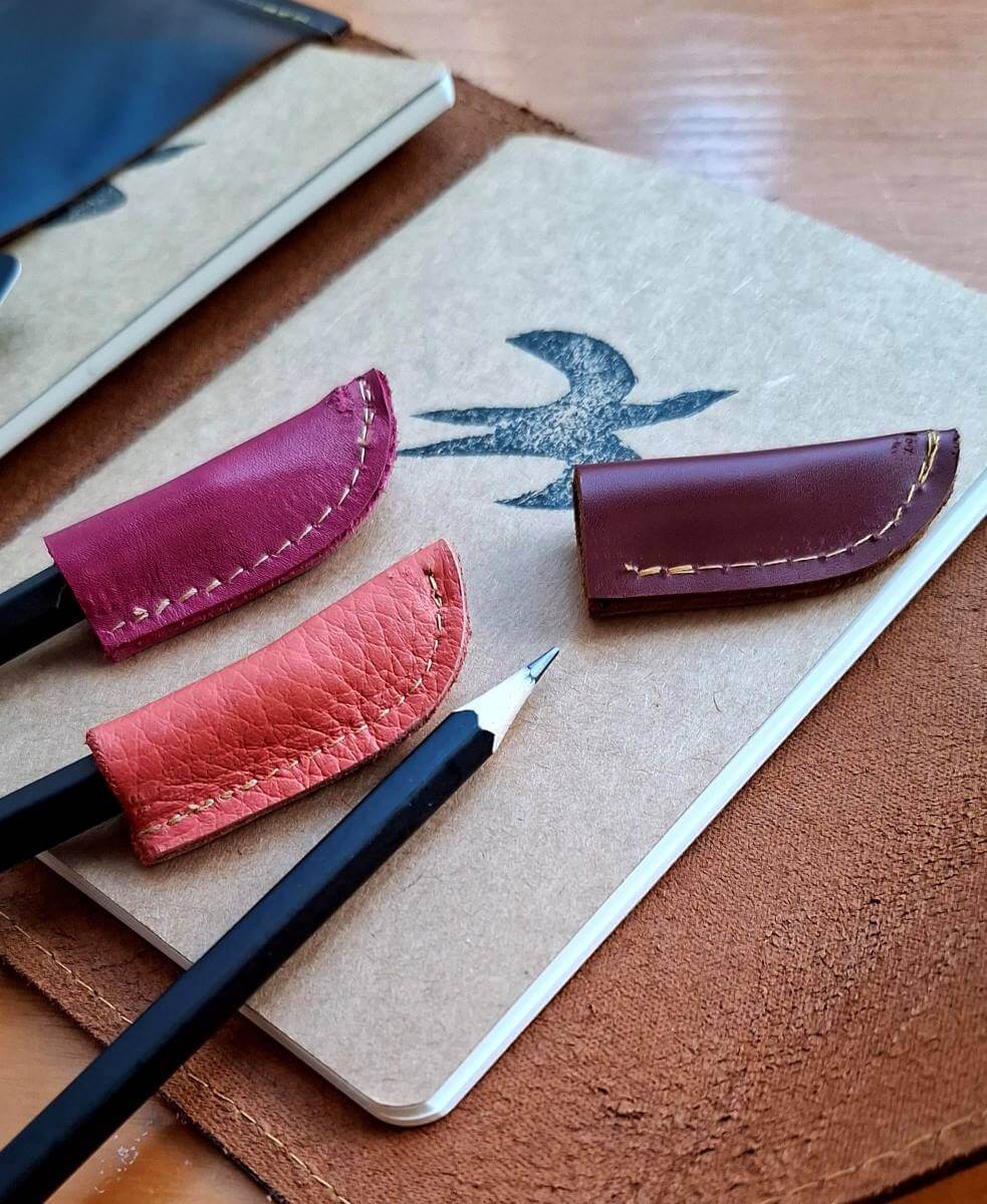 Leather Stationary Leather Pencil Topper & Pencil (various colours) homeware shops bristol gift shops bristol Zoe Dunn Designs