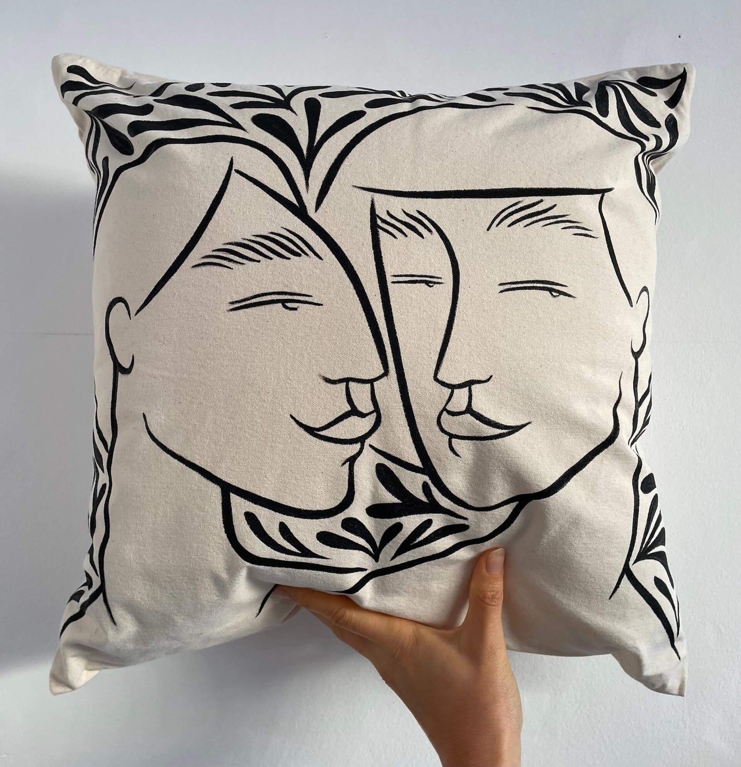 ‘Lovers in the Garden' - Hand Painted Cushion homeware shops bristol gift shops bristol Amy Isles Freeman