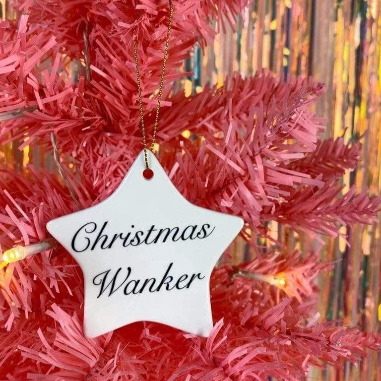 Ceramics Christmas Star Decoration 'Christmas W*nker' homeware shops bristol gift shops bristol Beau & Badger