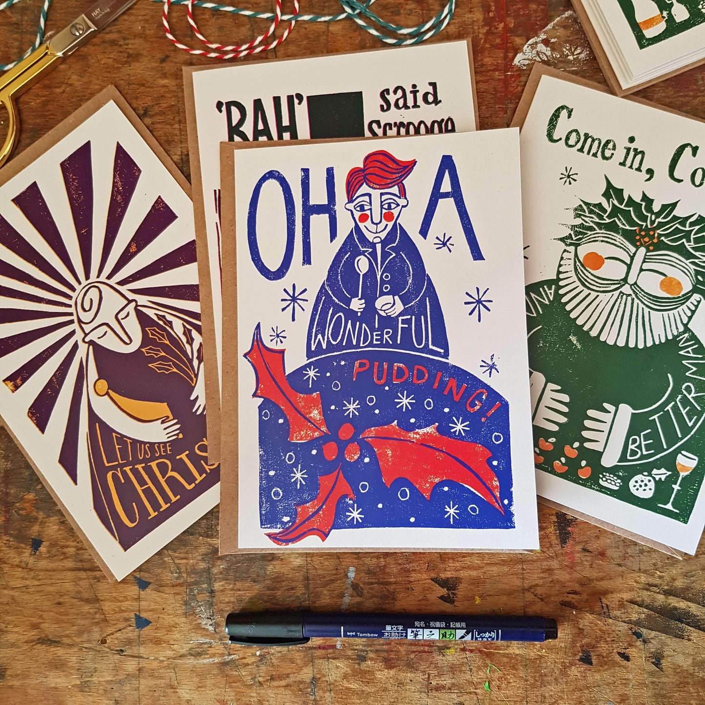 Greetings Card Bob Cratchit Christmas Card homeware shops bristol gift shops bristol Becca Thorne Illustration