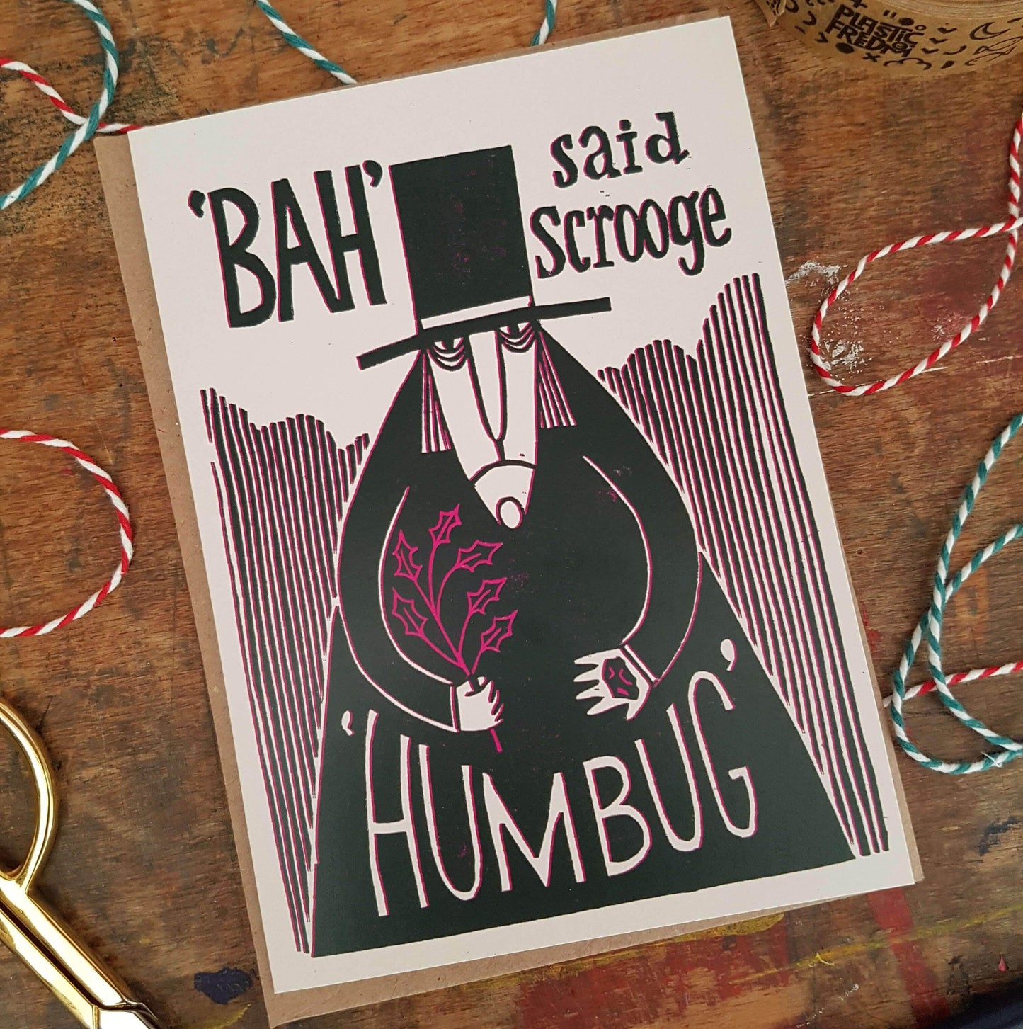 Greetings Card Humbug Christmas Card homeware shops bristol gift shops bristol Becca Thorne Illustration