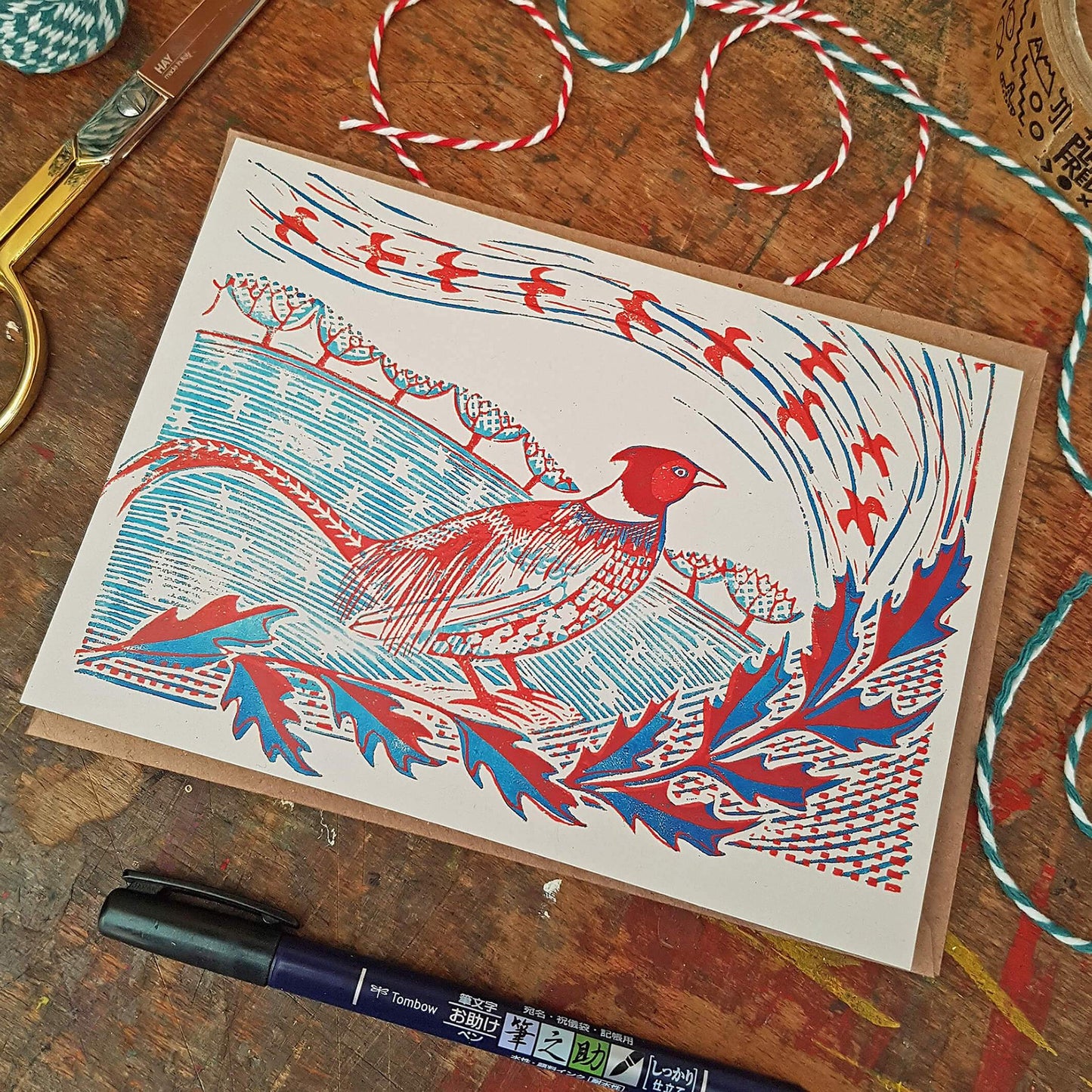 Greetings Card Pheasant Christmas Card homeware shops bristol gift shops bristol Becca Thorne Illustration