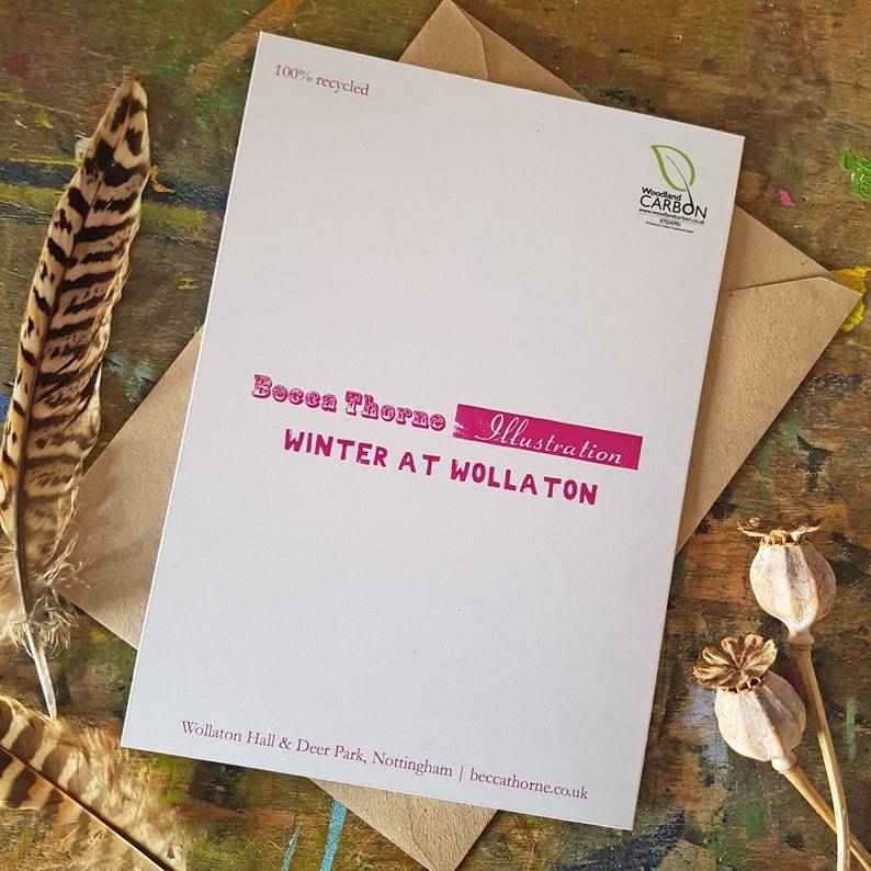 Greetings Card Wollaton Deer Greetings Card homeware shops bristol gift shops bristol Becca Thorne Illustration