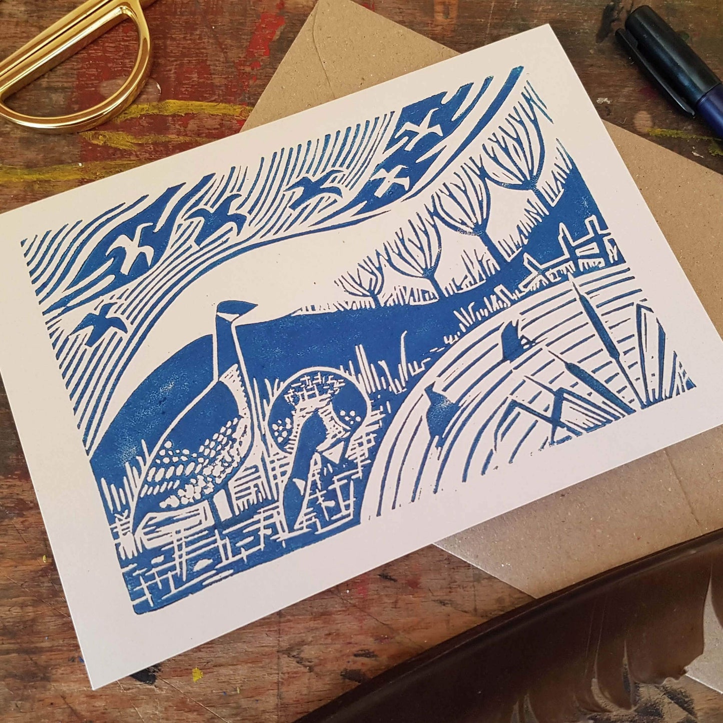 Greetings Card Winter At Wollaton Greetings Card homeware shops bristol gift shops bristol Becca Thorne Illustration