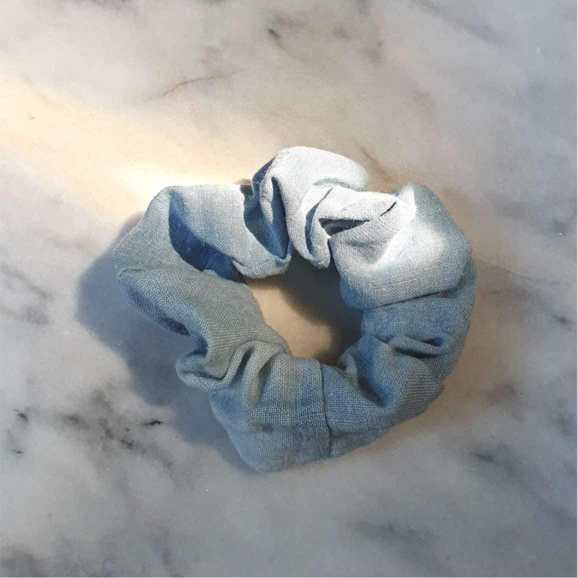 Scrunchies Indigo Naturally Dyed Organic Hemp Scrunchie homeware shops bristol gift shops bristol COCOON Natural Dye House