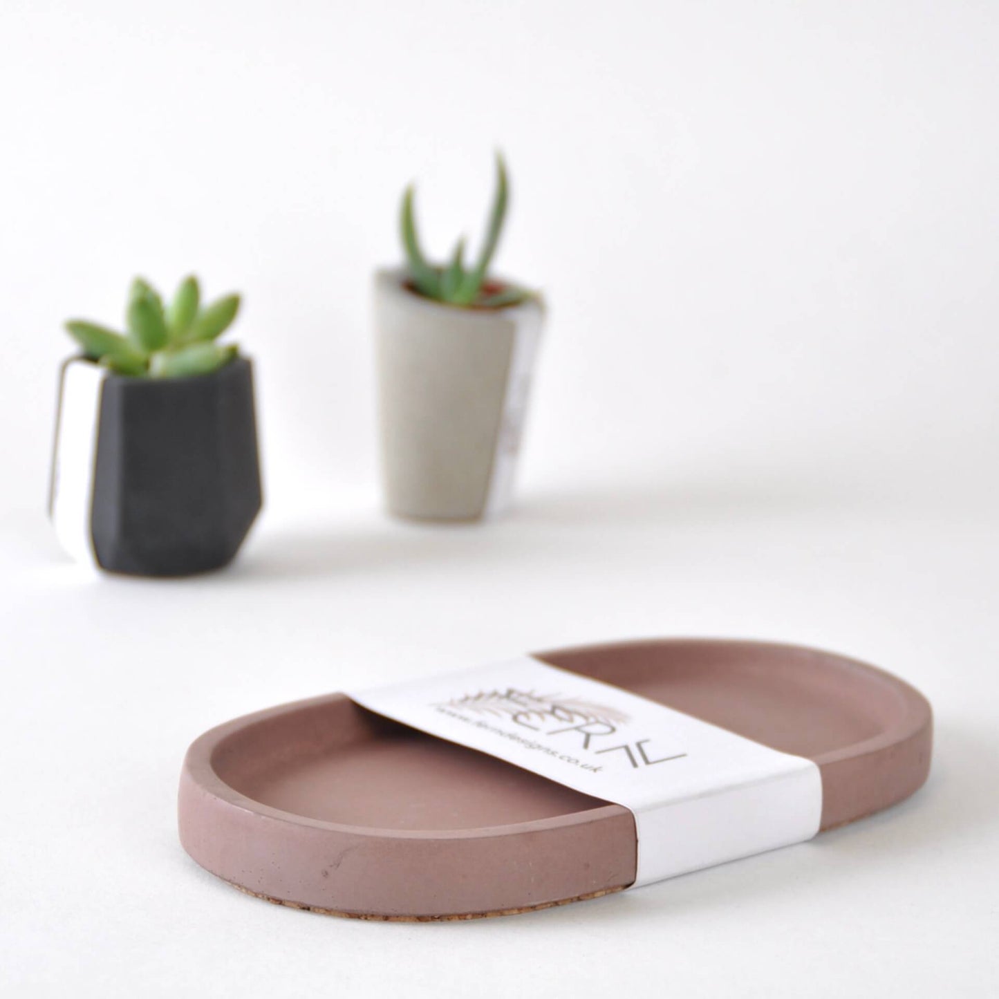 Tray Plum Concrete Shapes Dish - Oval homeware shops bristol gift shops bristol Fern