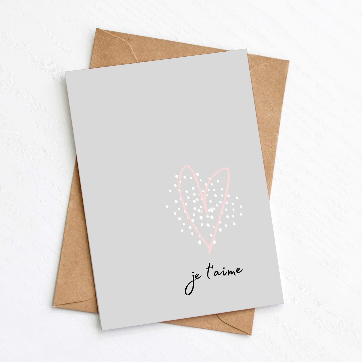 Greetings Card Je T'aime Card homeware shops bristol gift shops bristol Greenwich Paper Studio