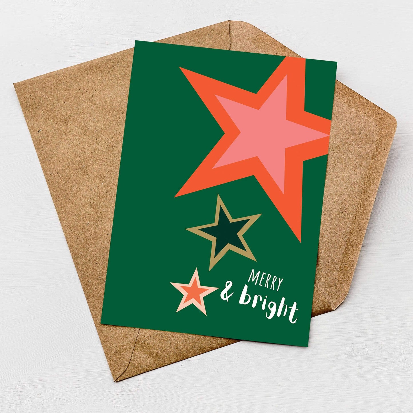 Greetings Card Merry and Bright Christmas card homeware shops bristol gift shops bristol Greenwich Paper Studio