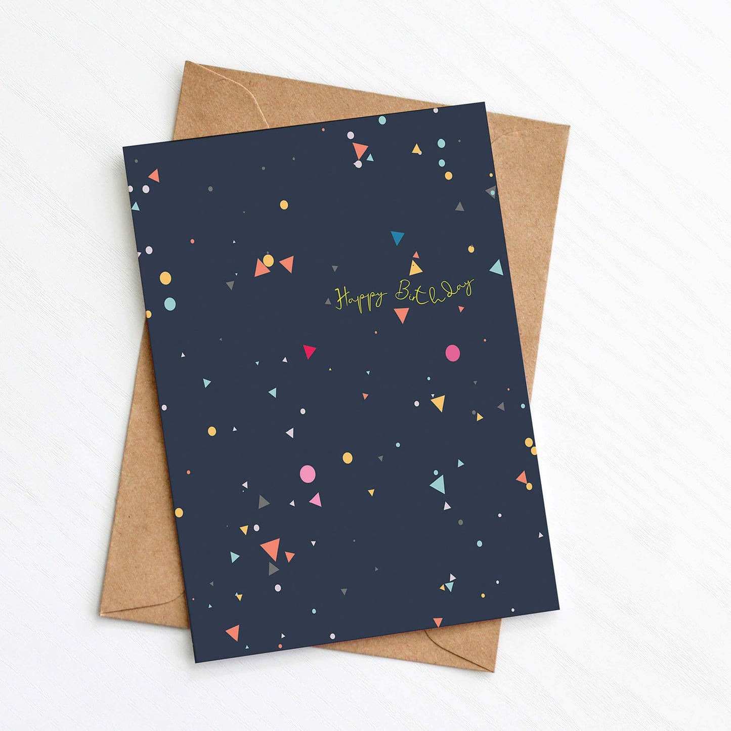 Greetings Card Navy Geometric Birthday Card homeware shops bristol gift shops bristol Greenwich Paper Studio