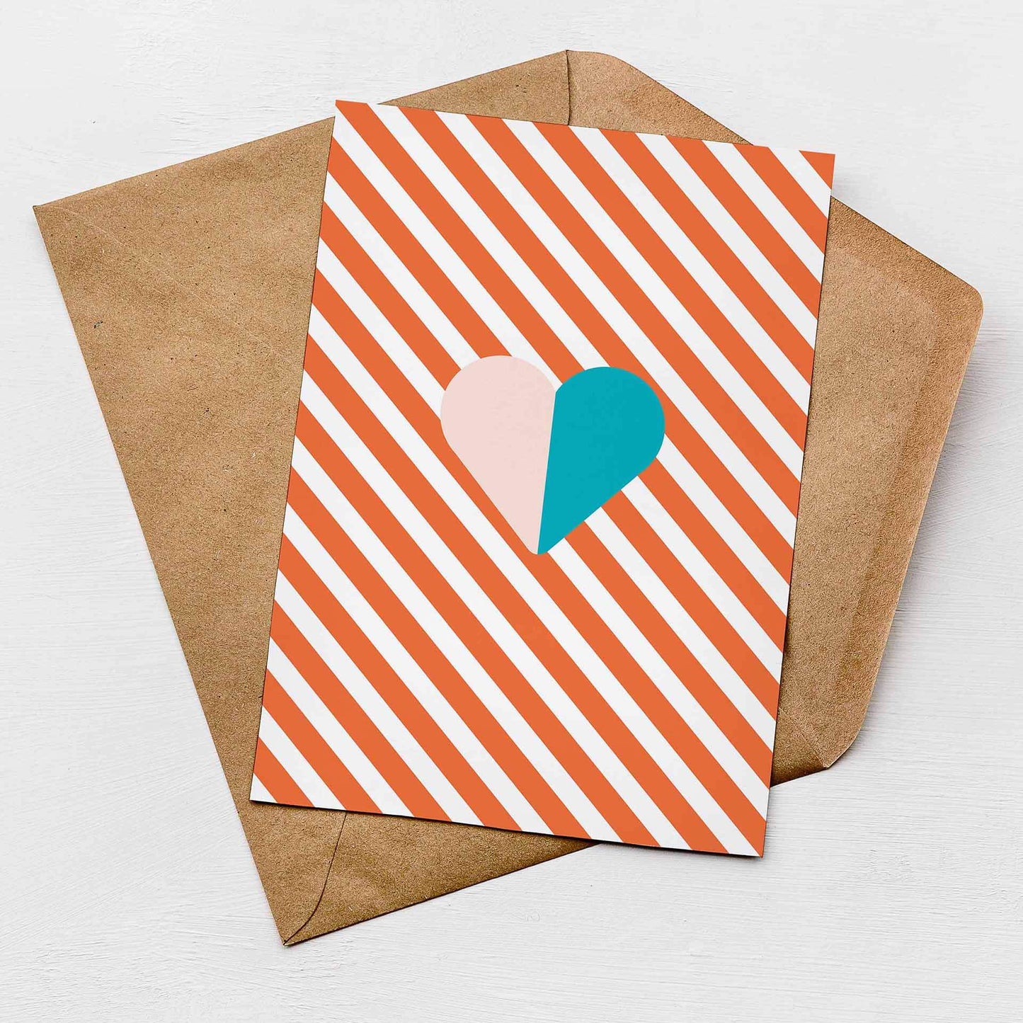 Greetings Card Orange Heart - Greetings Card homeware shops bristol gift shops bristol Greenwich Paper Studio
