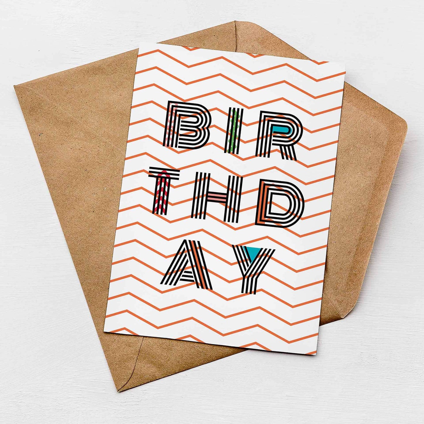 Greetings Card Zig Zag Happy Birthday - Greetings Card homeware shops bristol gift shops bristol Greenwich Paper Studio