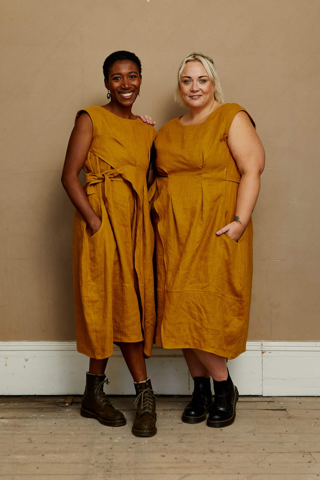 New Fold Linen Dress - Ginger (various sizes available) PRIOR SHOP New Fold Linen Dress - Ginger (various sizes available) PRIOR SHOP