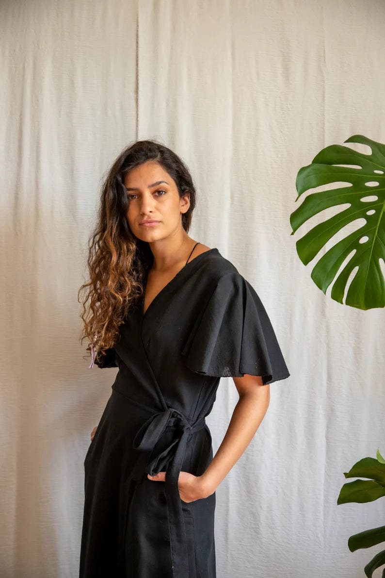 Dress Inka Wrap Dress - Black - UK 8-14 homeware shops bristol gift shops bristol Inka Free