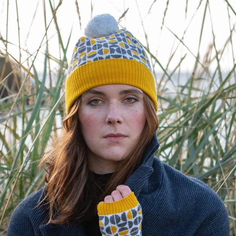 Hat Jacquard Hat - Spheres Mustard homeware shops bristol gift shops bristol Island Nation