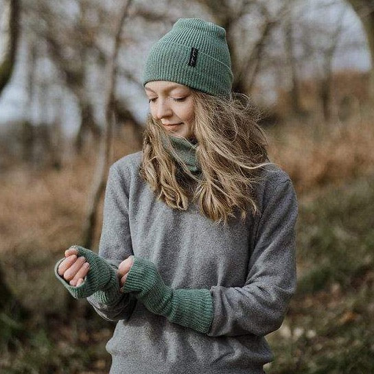 Mittens Ribbed Wrist Warmers - Moss Green homeware shops bristol gift shops bristol Island Nation