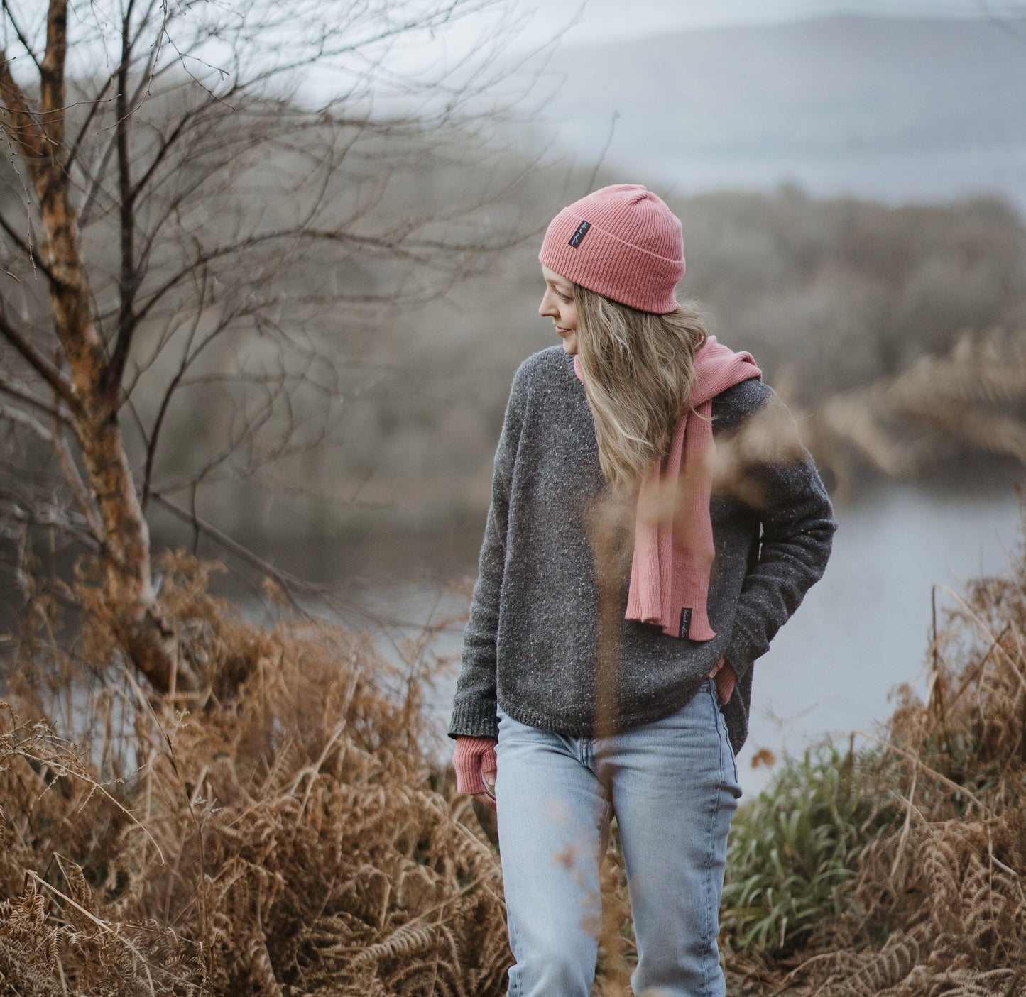 Scarf Ribbed Scarf - Dusky Pink homeware shops bristol gift shops bristol Island Nation