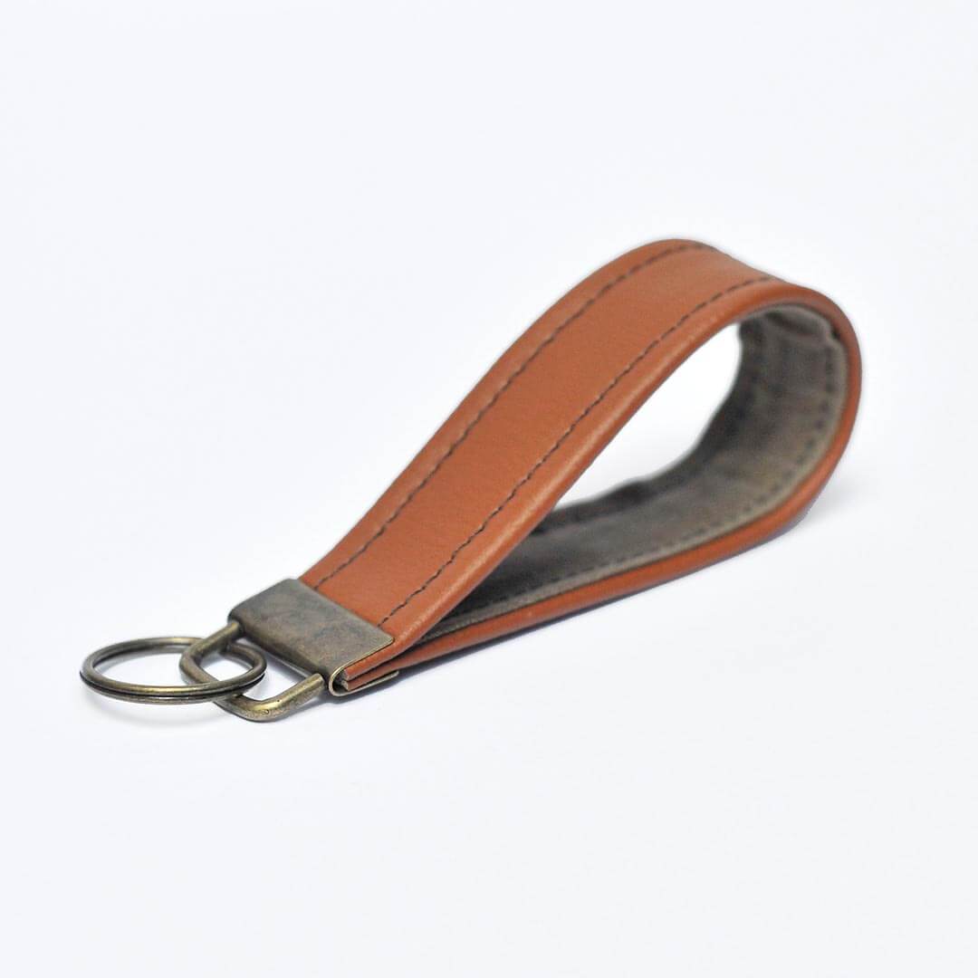 Key ring Khaki Green Recycled Leather Keychains homeware shops bristol gift shops bristol Lauren Holloway