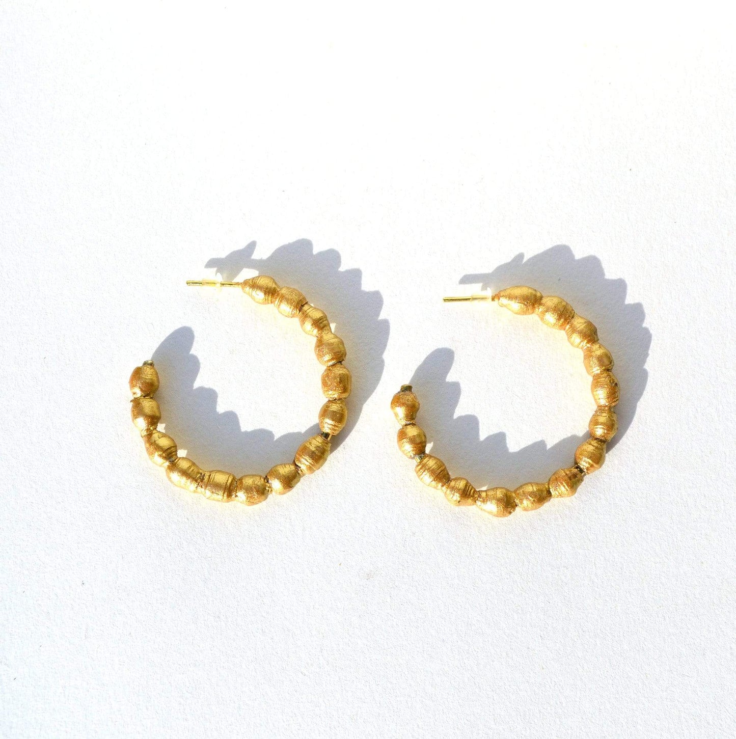 Earrings Gold Recycled Paper Sol Hoop Earrings (Various Colours) homeware shops bristol gift shops bristol Quazi Design