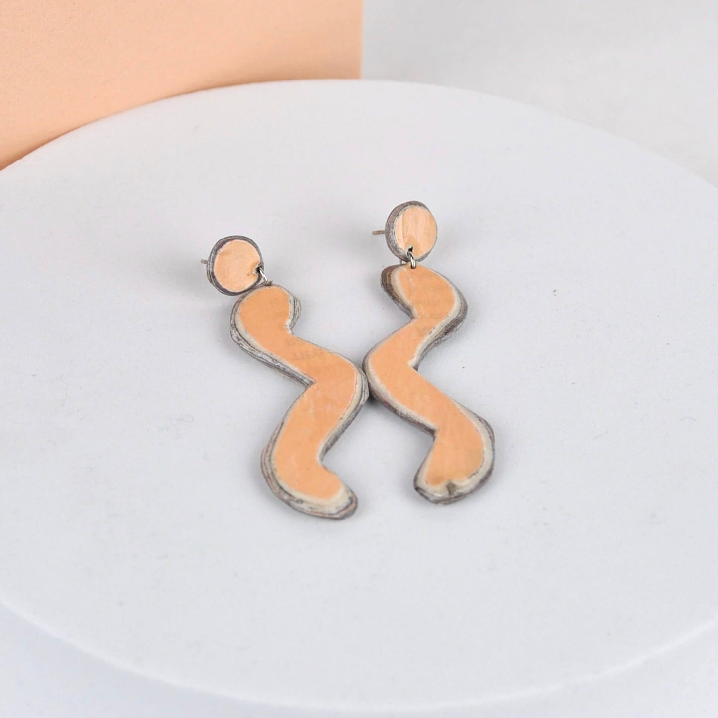 Earrings Peach Recycled Paper Umfula Earrings homeware shops bristol gift shops bristol Quazi Design