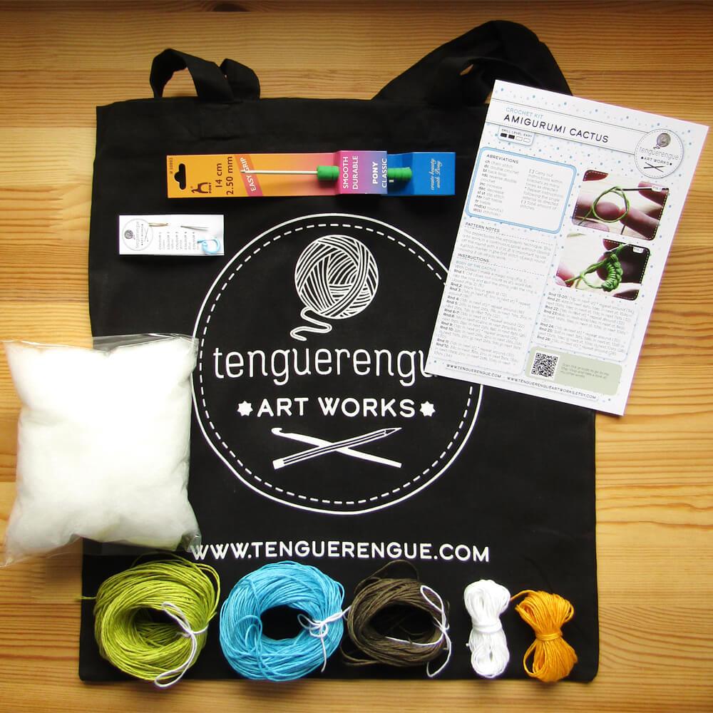 Art & Craft Kits Crochet Kit: Cactus with Crochet Pot homeware shops bristol gift shops bristol Tenguerengue