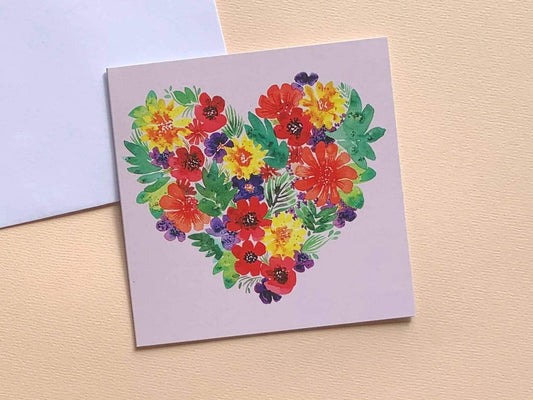 Thea & Fox Greetings Card Floral Heart Eco Card