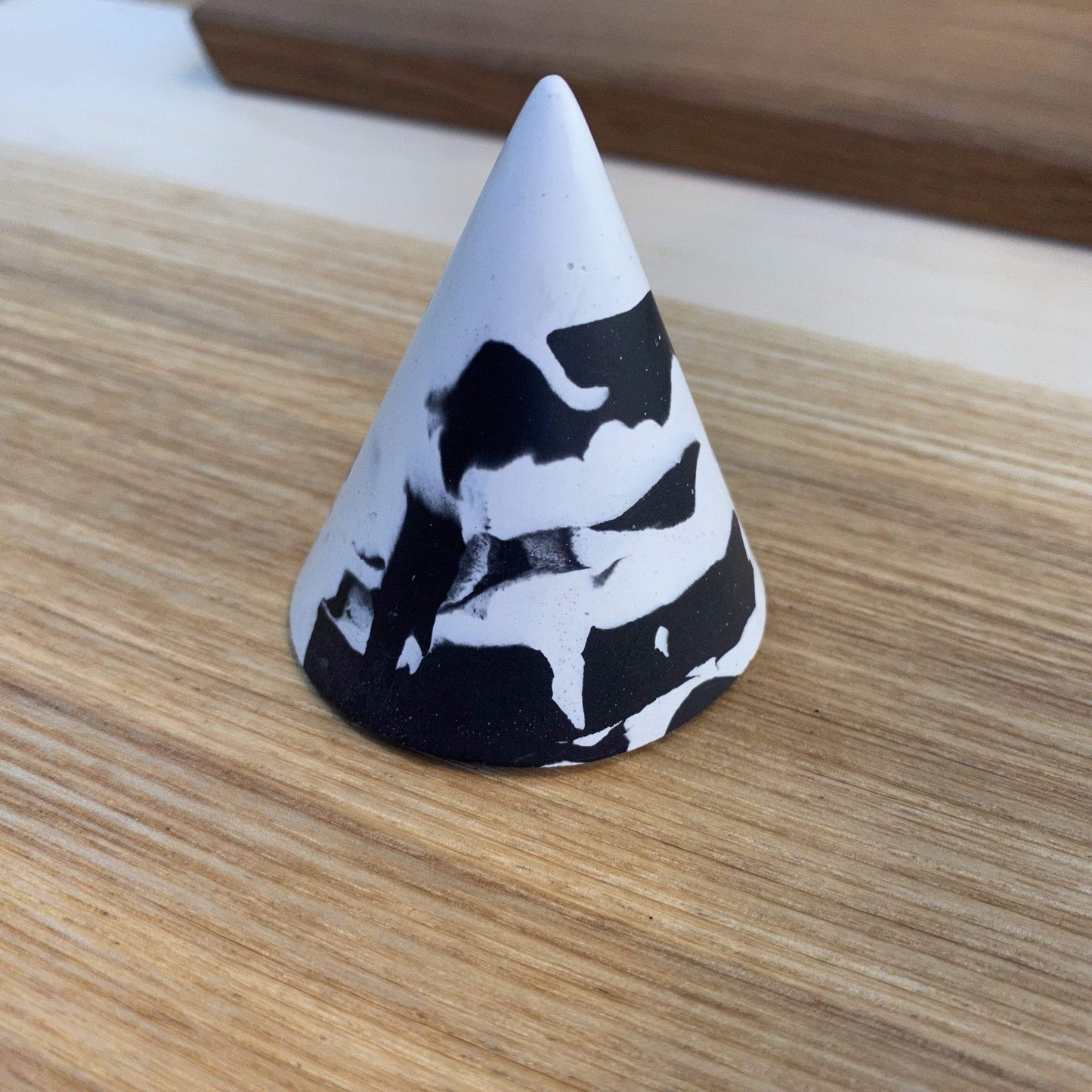 Cones Small - Black/White Jesmonite Cones (various sizes and patterns) homeware shops bristol gift shops bristol Tip Studio