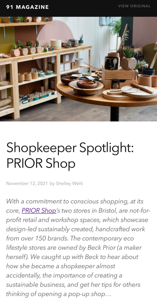 91 Magazine - SHOPKEEPER SPOTLIGHT: PRIOR SHOP - Nov 21