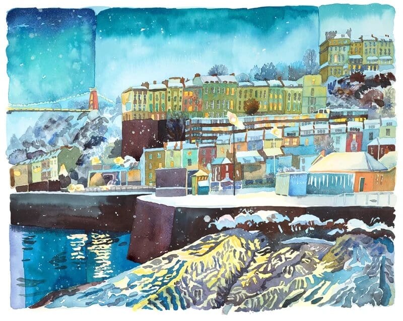 Bristol Greetings Card "Bristol in the Snow" Greetings Cards of Painted Bristol Scenes (various designs) homeware shops bristol gift shops bristol Abigail McDougall