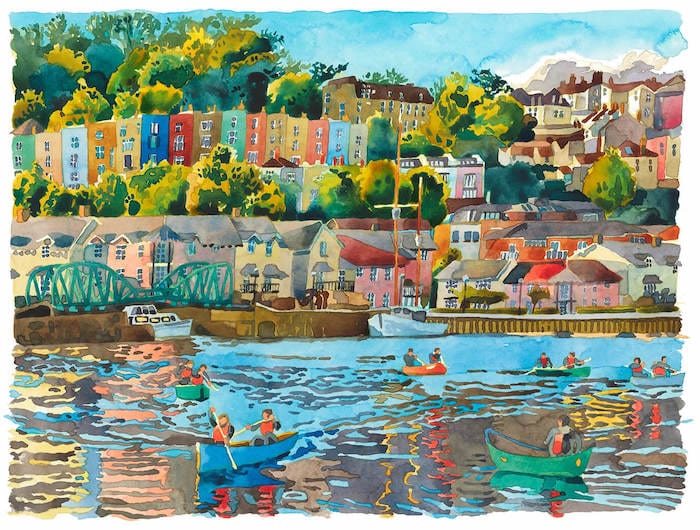 Bristol Print Giclee Print "Summer Early Evening Hotwells" homeware shops bristol gift shops bristol Abigail McDougall