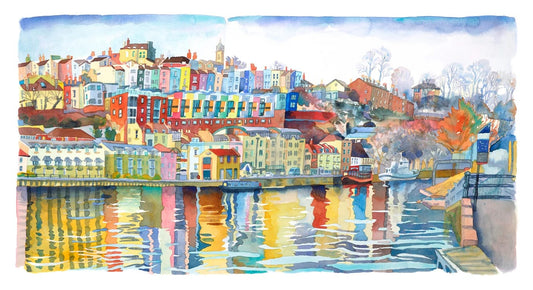 Print Giclee Print "Hotwells Hazy Blues" homeware shops bristol gift shops bristol Abigail McDougall