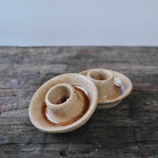 Candlestick Holder Caramel Pair of Ceramic Candlestick Holders (various glazes) homeware shops bristol gift shops bristol AKF Ceramics