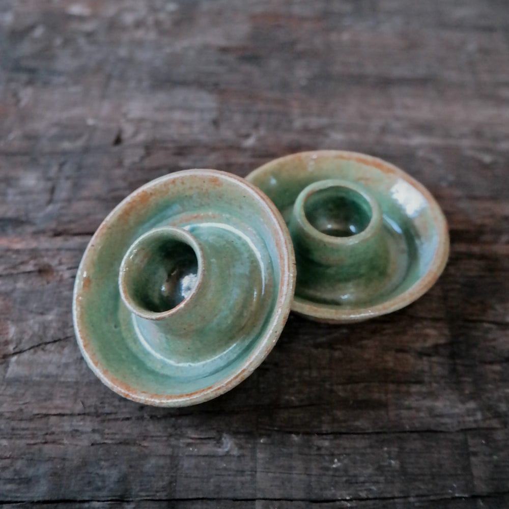 Candlestick Holder Satin Turquoise Pair of Ceramic Candlestick Holders (various glazes) homeware shops bristol gift shops bristol AKF Ceramics