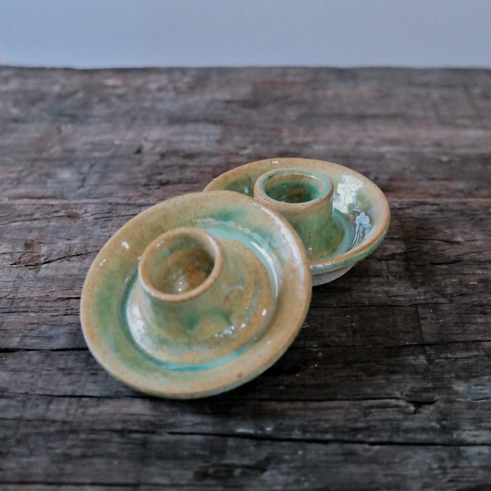 Candlestick Holder Shiny Turquoise Pair of Ceramic Candlestick Holders (various glazes) homeware shops bristol gift shops bristol AKF Ceramics