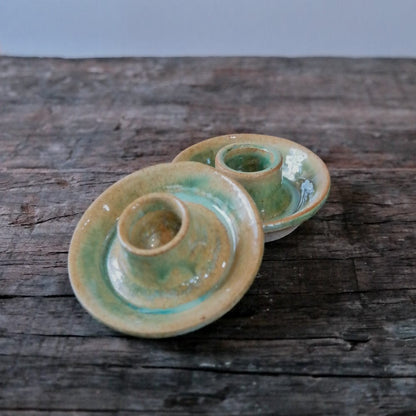 Candlestick Holder Shiny Turquoise Pair of Ceramic Candlestick Holders (various glazes) homeware shops bristol gift shops bristol AKF Ceramics