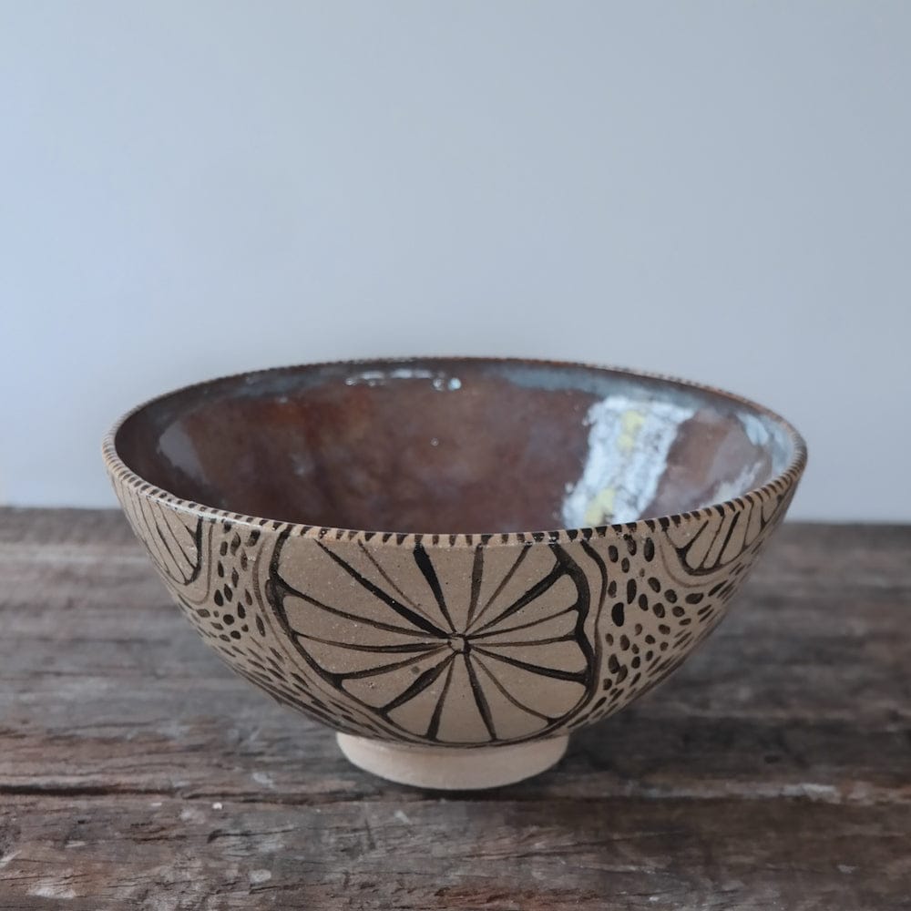 Ceramic Bowl Cream Base w/ Black Detail Handmade Illustrated Ceramic Bowl in Cream & Black homeware shops bristol gift shops bristol AKF Ceramics
