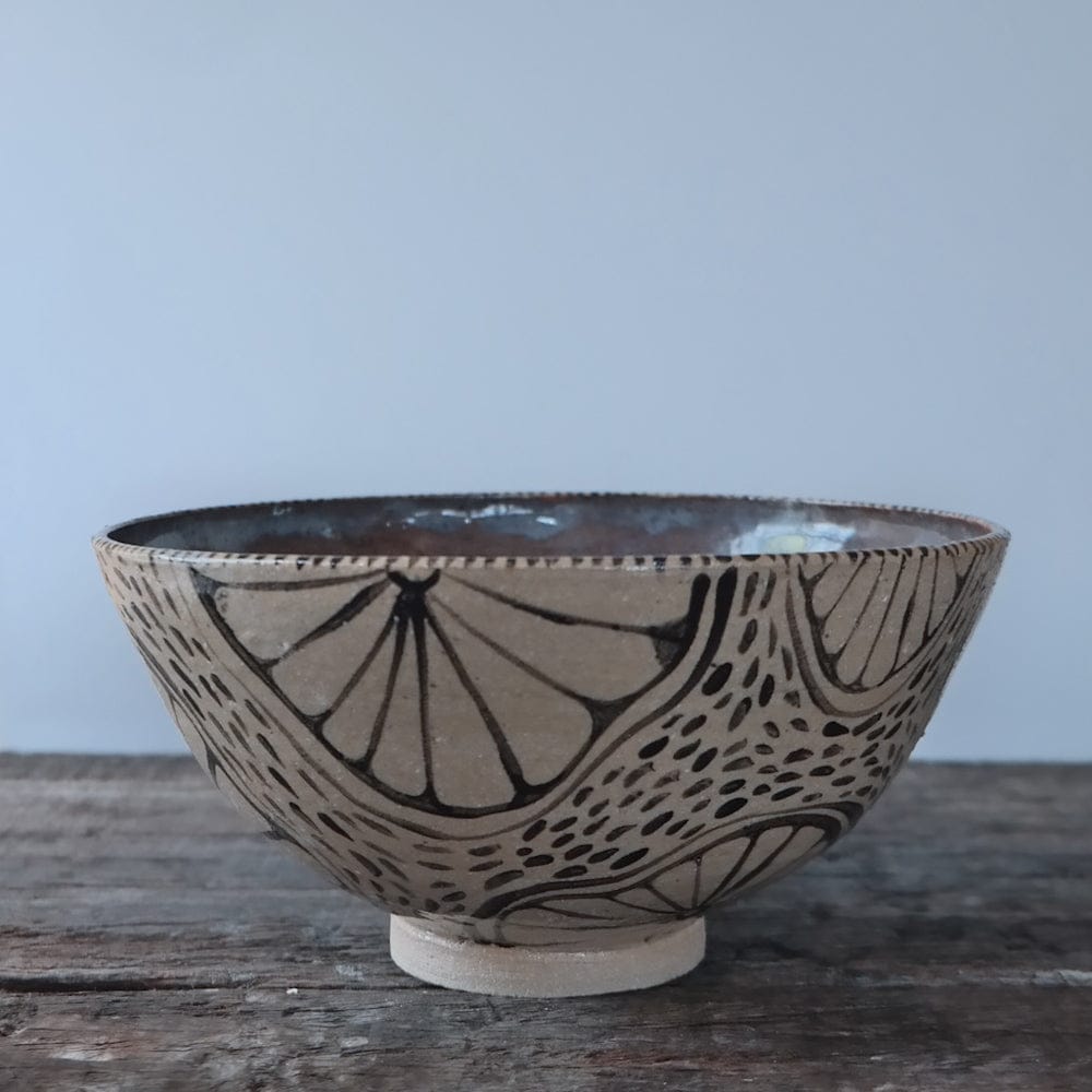 Ceramic Bowl Cream Base w/ Black Detail Handmade Illustrated Ceramic Bowl in Cream & Black homeware shops bristol gift shops bristol AKF Ceramics