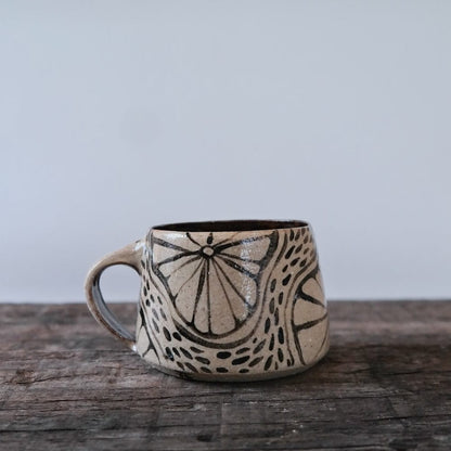 Ceramic Mug Cream Base with Black Illustration Illustrated Ceramic Mug homeware shops bristol gift shops bristol AKF Ceramics