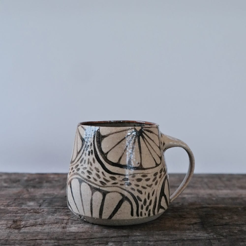 Ceramic Mug Cream Base with Black Illustration Illustrated Ceramic Mug homeware shops bristol gift shops bristol AKF Ceramics