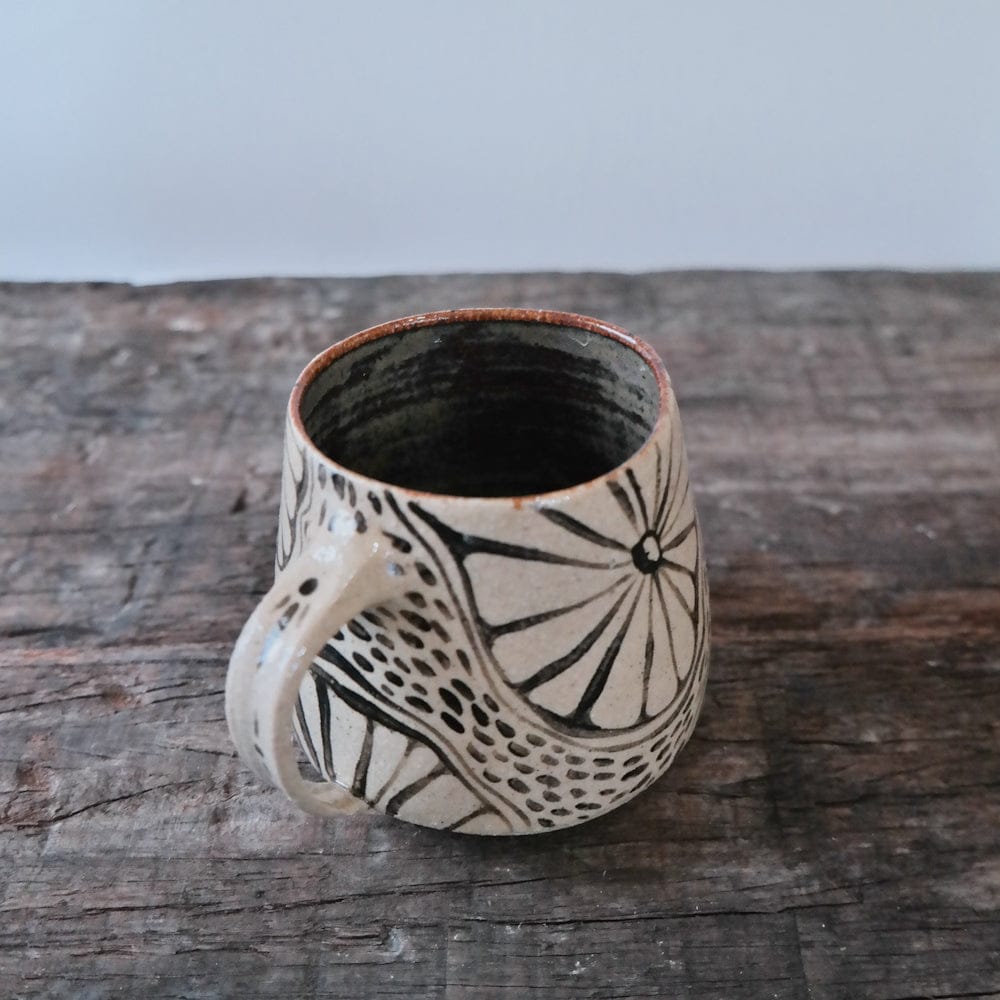 Ceramic Mug Cream Base with Black Illustration Illustrated Ceramic Mug homeware shops bristol gift shops bristol AKF Ceramics