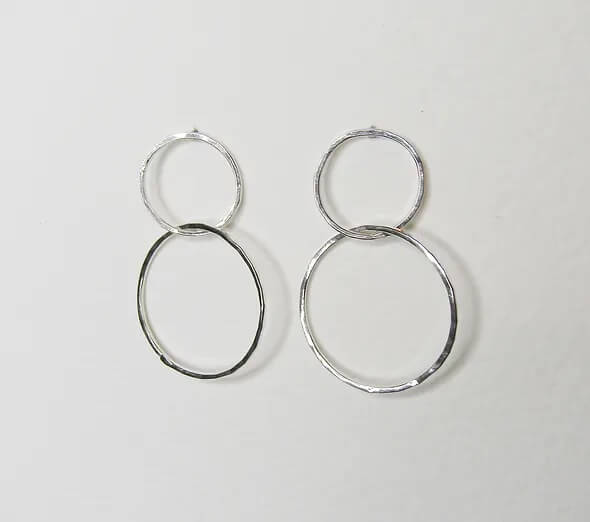 Earrings 'Linked Hoops' Studs - Sterling Silver (two sizes) homeware shops bristol gift shops bristol Amelia Stone Jewellery