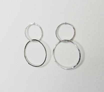 Earrings 'Linked Hoops' Studs - Sterling Silver (two sizes) homeware shops bristol gift shops bristol Amelia Stone Jewellery